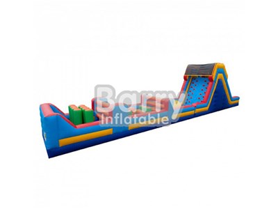 Guangzhou cheap inflatable obstacle course with climbing wall fo sale BY-OC-019